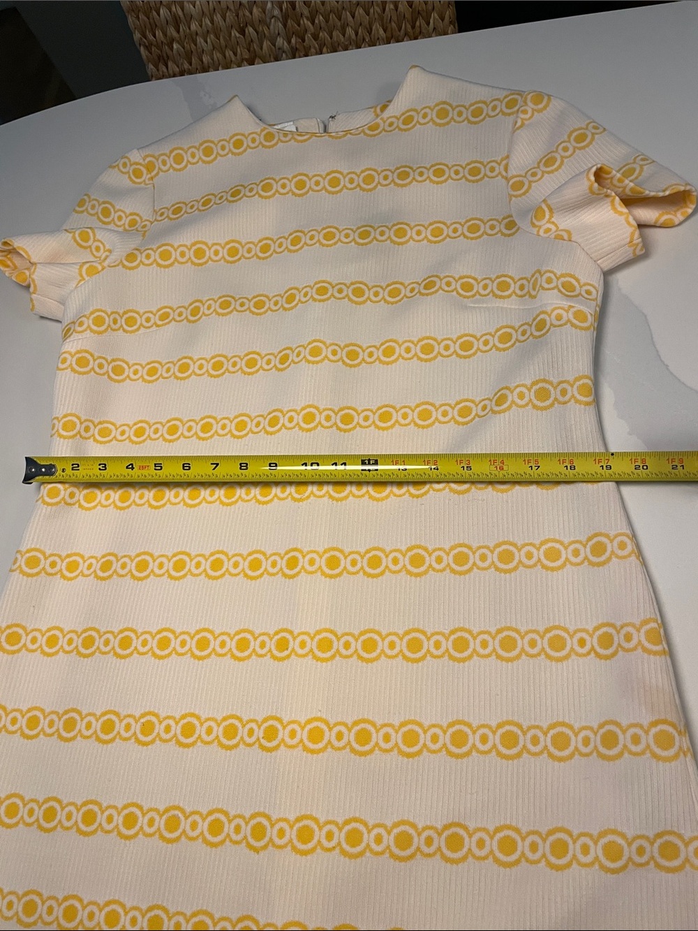 60’s Vintage L’Aiglon mod yellow and white dress and jacket L - Picture 10 of 16